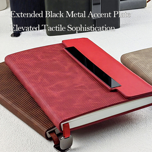 สมุดโน๊ตแบบประกบกันแบบสามพับได้กระดุมแม่เหล็กสมุดบันทึก A5หนัง PU สำหรับเป็นของขวัญทางธุรกิจสำนักงานแบบกำหนดเอง - Product Image 5