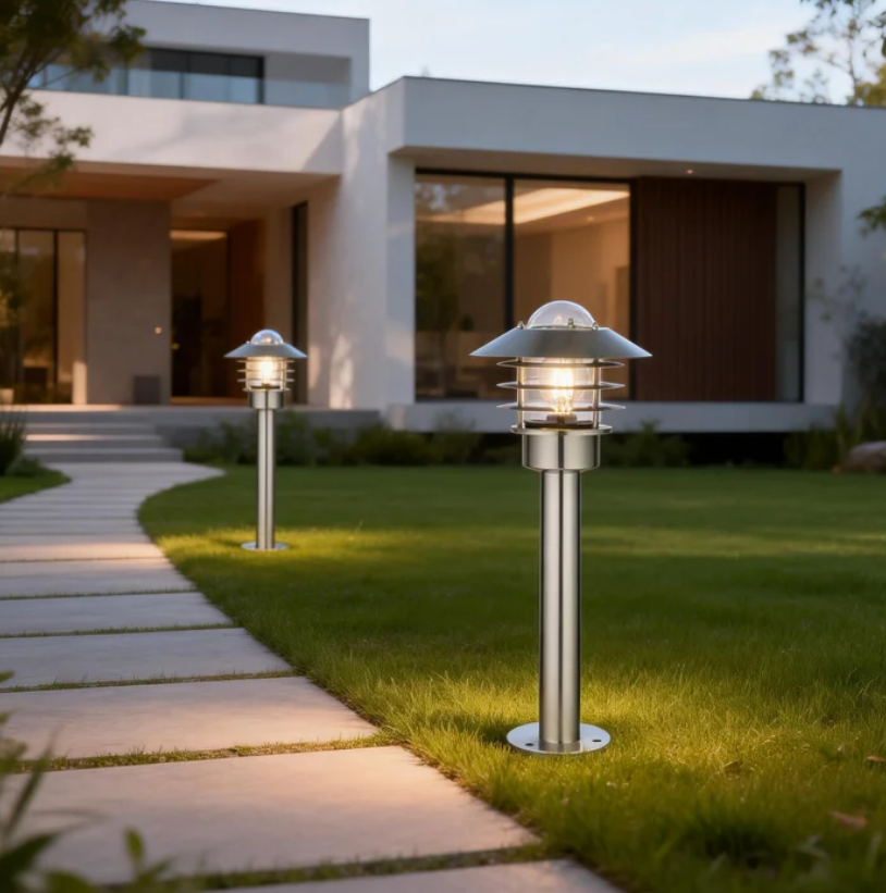 Stainless Steel Pathway Lights Outdoor Waterproof Bollard Light Back Yard Landscape Garden Driveway E27 Lawn Light