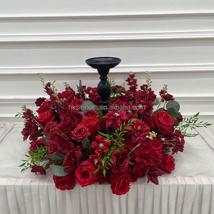Couronne florale artificielle en soie faite à la main pour mariage, centre de table pour bougeoir – Vente en gros - Product Image 1
