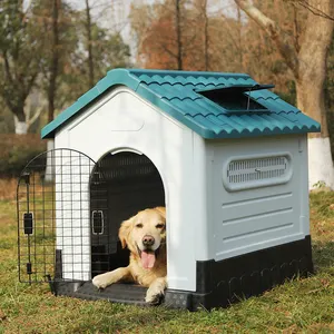 Hoge Kwaliteit Hoopet Outdoor Draagbare Waterdichte Vervaardigd Dak Huisdier Kooi Hond Huis