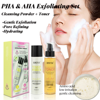 Système complet de soins exfoliants PHA AHA, poudre exfoliante pour le visage à usage quotidien, pour une peau plus lumineuse et plus lisse au quotidien