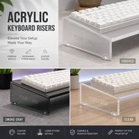 Support de clavier incliné en acrylique solide personnalisé, imprimé UV, pour configuration ergonomique de bureau et de jeu DIY