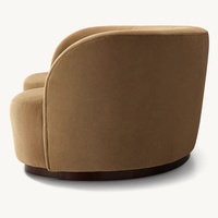 Mobilier d'intérieur Canapé modulaire à bras incurvé, dossier haut, ensemble de canapés en coton et lin Canapé tendance en tissu à cadre en bois massif