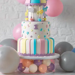 Transparante Acryl Cake Separator Staander Vulbare Ronde Dessert Display Rek Doos Voor Bruiloft Verjaardagsfeest Decoratief