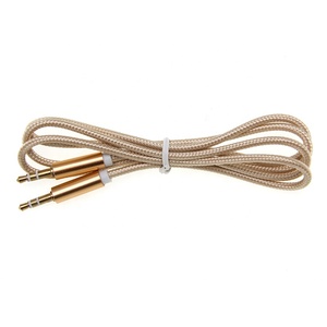 Intrecciato Placcato Oro <span class=keywords><strong>Jack</strong></span> Da 3.5mm Aux <span class=keywords><strong>Cavo</strong></span> <span class=keywords><strong>Audio</strong></span> Per il iphone MP4 Cuffia Car Linea Filo Dell'altoparlante AUX <span class=keywords><strong>Cavo</strong></span> - Product Image 4