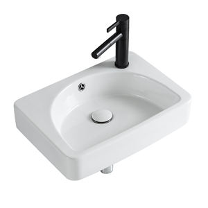 China Factory Sanitary Ware Montado en la pared con grifo Fregaderos de baño Colgante de pared Rectangular Rock Plate Lavabo - Product Image 6