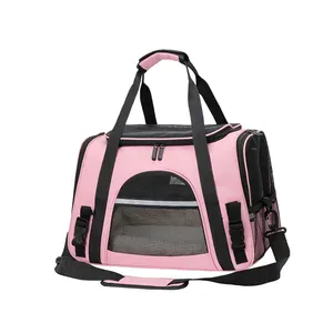 Cheap Wholesale Breathable Windproof Small Pet Cat Dog Travel Carrier Carrying Basket Oxford Soft-Sided Carrier Bag For Sale