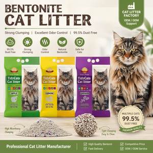 Arena para Gatos de Bentonita Personalizada con Aroma a Lavanda y Limón, Arena Aglomerante sin Polvo, Proveedor OEM - Product Image 1