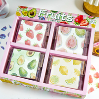 Blocs de notes autocollants personnalisés à motifs de fruits frais en aquarelle, fabrication en gros, cadeau de vacances, assortiment numérique
