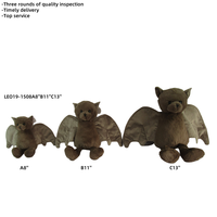 Échantillon en 3 jours Poupée réaliste en peluche pour chauve-souris noire et brune pour Halloween Animal en peluche d'horreur pour enfants