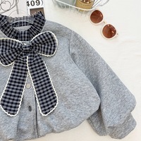 Ensemble 3 pièces tendance coréen pour filles : sweat-shirt à carreaux et pantalon évasé pour l'automne