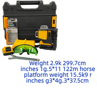 Niveau laser vert 360° OEM 12V avec lignes croisées, kit batterie lithium avec 2 batteries et 1 chargeur