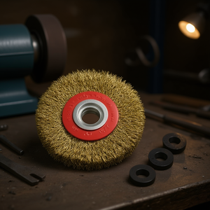 Cepillo Circular Ttake de 200x25 mm, Alambre de Acero Inoxidable, Eje de 32 mm para Amoladoras de Banco - Product Image 3