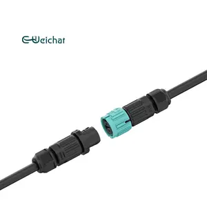 E-Weichat Mini Plug M15 10A 20A 2P 3P Quick Lock Bulkhead Ip67 Electrical Plug And Socket Connector