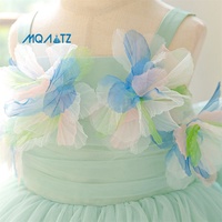 Robe de Fée en Tulle Vert Menthe pour Filles MQATZ, Robe de Princesse Style Fée de la Forêt avec Papillons 3D, Robe de Soirée pour Mariage et Anniversaire L6162