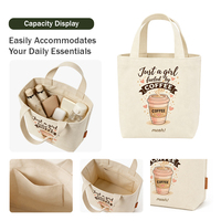 Petit sac fourre-tout en toile, sac à main imprimé personnalisé, rangement compact, sac de transport réutilisable pour les trajets au bureau, les courses et les sorties