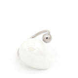 Anelli Rejected Hearts Club 'Marry Yourself' con Design Curvo Unico, Pietre Perlate Nere/Bianche su Fasce in Oro Rosa/Argento - Product Image 6