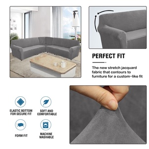 Luxury Velvet Soft Stretchy U Shaped <strong>Sofa</strong> Slipcover Couch l Shape 7 Seater <strong>Sofa</strong> <strong>Cover</strong> <strong>Set</strong> with <strong>Corner</strong> Seat <strong>Sofa</strong> Cov - Product Image 4