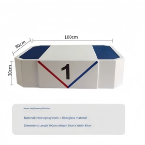 Bloque de salida y plataforma <span class=keywords><strong>elevada</strong></span> de fibra de vidrio azul antideslizante y duradero para eventos de natación y piscinas personalizadas - Product Image 4