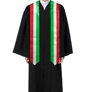 Estola de satén con bandera nacional italiana personalizada con faja de graduación universitaria bordada para uso escolar - Product Image 2