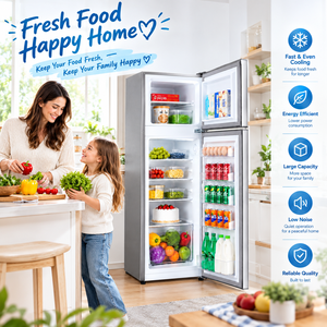 Réfrigérateur-congélateur à double porte, sans givre, avec grand espace de rangement, étagères réglables, organisateur d'aliments frais - Product Image 4