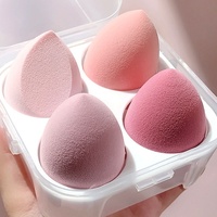 Juego de Esponjas Cosméticas JLY de Formas Variadas, Esponja para Base de Maquillaje, Transparente, Antipolvo, Portátil y Lavable