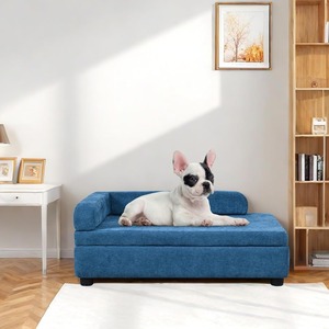 Robusto divano letto in legno <span class=keywords><strong>per</strong></span> animali domestici con fodera in lino morbido comodo supporto <span class=keywords><strong>per</strong></span> cani e <span class=keywords><strong>gatti</strong></span> <span class=keywords><strong>per</strong></span> tutte le stagioni adatto <span class=keywords><strong>per</strong></span> animali domestici - Product Image 1