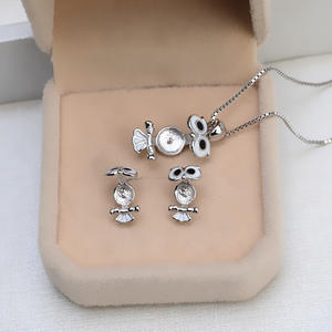 อุปกรณ์ตกแต่งต่างหูเงินแท้ S925 แบบ DIY สำหรับไข่มุก ขนาด 9-10 มม. ทรงกลม พร้อมฐานเปล่า 5712 ลายตาราง ชุดเครื่องประดับแฟชั่น - Product Image 2