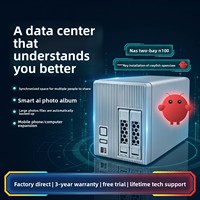 Server Penyimpanan Cloud Pribadi N100 CPU 4G 64G Dual Bay NAS MINI PC RAID 1 untuk Berbagi File di Rumah dan Kantor
