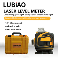 Niveau laser vert 4D 16 lignes LUBIAO 360° auto-nivelant, croix verticale, télécommande, précision 2 mm/7 m, garantie 1 an