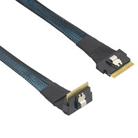 ST-JY PCI-E Ultraport Slimline SAS SFF-8654 8I 74pin Lurus 8654 8I 90 Derajat Kabel Adaptor Tembaga Berlapis Timah untuk Komputer SSD