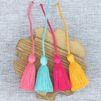 Pompons en coton de 4 cm pour la décoration intérieure, petits pompons faits à la main pour le bricolage, longueur totale 11,5 cm, pompons suspendus pour accessoires de bijoux DIY, vente en gros