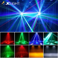 Lumière laser LED à six bras mini mobile, faisceau d'éclairage vert, rouge et RGBW, couleurs émettrices pour discothèque, scène, DJ