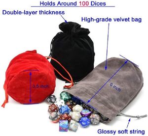Sac à dés en tissu Dungeons and Dragons, pochette à dés D&D, sac à dés en velours avec cordon de serrage pour bijoux - Product Image 2