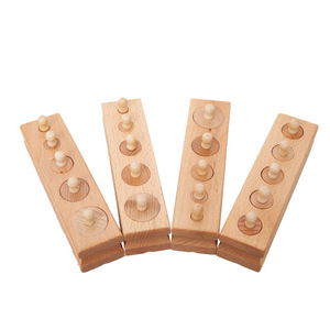 Montessori de madera juguetes de madera didácticos y educativos para los niños cilindro hembra juguete bebé de la práctica del d - Product Image 4