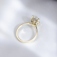 Bague de fiançailles en diamant de laboratoire cultivé de forme ovale, 9K, 3CT, D VVS1, bijoux de mode Messi Jewelry MSR-1811