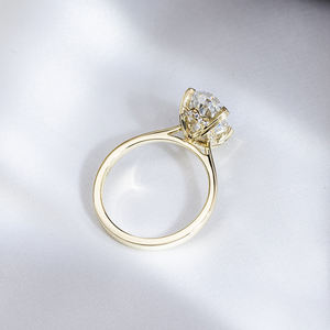 Anillo de Compromiso de Diamante Cultivado en Laboratorio, Joyería de Moda, Forma Ovalada, 9K, 3CT, D VVS1, Messi Jewelry MSR-1811 - Product Image 3