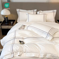 Ensemble de literie hôtelière tout-en-un en coton : Housse de couette, taie d'oreiller et drap plat/housse de matelas pour hôtels de luxe – Vente en gros