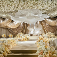 Installation artistique personnalisée pour mariage, toile de fond de luxe, fleurs géantes faites à la main, décoration d'événements et de fêtes