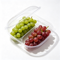 Conteneur alimentaire jetable en plastique PET transparent à prix d'usine pour l'emballage des raisins, légumes, fruits, litchis, cerises et tomates