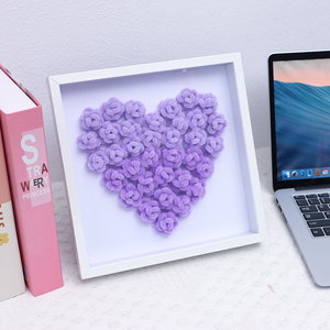 Boîte à <span class=keywords><strong>ombre</strong></span> 3D en fil de fer, fleurs en fil de fer, cadre de présentation en forme de cœur pour anniversaire, Saint-Valentin, cadeau idéal pour elle, décoration de table à la maison - Product Image 6