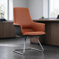 Chaise de visiteur de luxe en cuir PU, style italien moderne, chaises de bureau professionnelles pour la maison, avec base en métal chromé pour le bureau