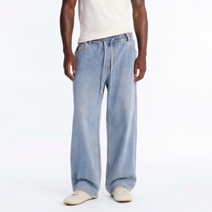 <span class=keywords><strong>Jeans</strong></span> Baggy da Uomo OEM/ODM <span class=keywords><strong>con</strong></span> <span class=keywords><strong>Vita</strong></span> Flessibile, Lavaggio Blu Medio, Pantaloni <span class=keywords><strong>in</strong></span> Denim <span class=keywords><strong>con</strong></span> Coulisse, Vestibilità Comoda e Larga, Direttamente dalla Fabbrica - Product Image 1
