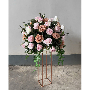 Nouvelles Décorations de Table Personnalisées en Boules de Fleurs Artificielles, Style Automne Doré, Arrangements pour Événements et Toiles de Fond - Product Image 4