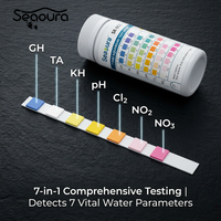 Seaoura SR-902 Strip Tes Air Akuarium Profesional 7 in 1 Warna Tidak Berluntur Perlengkapan Tes Akuarium 65/135 Buah