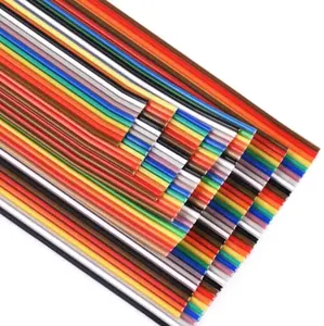 标准彩色2.54毫米/1.27毫米聚氯乙烯绝缘扁平带状电缆，用于电子扬声器裸铜FFC电缆