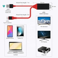 Câble USB-C vers HDMI 2M (6,6 pieds) 4K 30Hz 1080P HD avec port de charge USB pour ordinateur portable, téléphone, tablette et téléviseur HD
