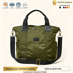 Bolsa de Mano de Nailon Estilo Inglés con Logotipo Personalizado, Cierre de Cremallera con Personajes Unisex, Letras Iniciales Personalizadas, Correa Ajustable y Monograma - Product Image 1