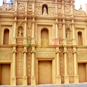 Escultura Arquitectónica Rectangular Personalizada de Fibra de Vidrio para Exteriores, con Diseño de las Ruinas de San Pablo, para Montaje en Suelo - Product Image 2
