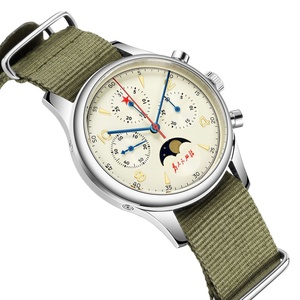 Reloj Mecánico de Piloto para Hombre ST1908 con Movimiento Seagull de 40 mm, de Lujo, Vintage, de Acero Inoxidable, con Cristal de Zafiro, Fase Lunar 1963 - Product Image 4
